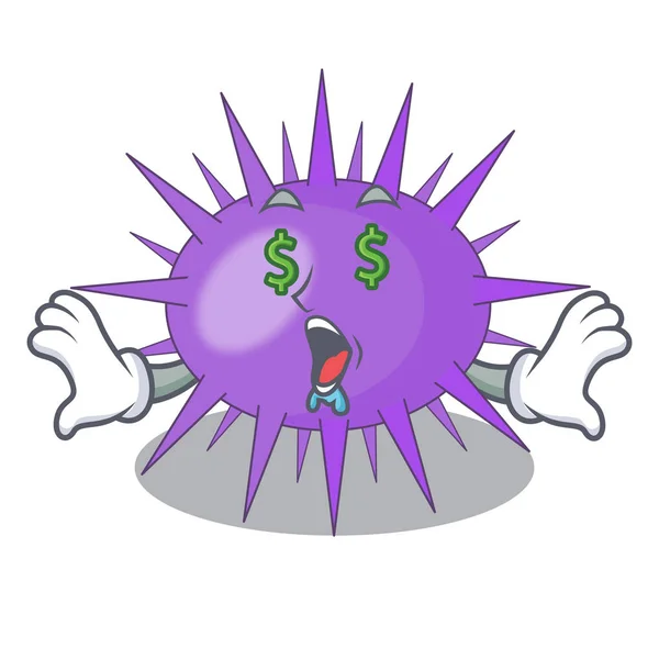 Olho Dinheiro Ouriço Mar Isolado Uma Ilustração Vetor Caráter — Vetor de Stock