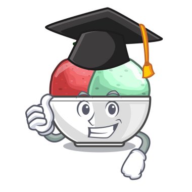 Mezuniyet sorbe karakter vektör çizim üzerinde nane kase ile