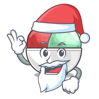 Santa sorbe buz siyah kase karakter vektör çizim ile