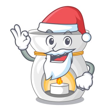 Santa aroma tedavisi lambası çiçek karikatür vektör çizim ile