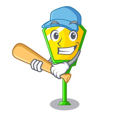 İskambil beyzbol lambaları bir karikatür vektör çizim nakletmek