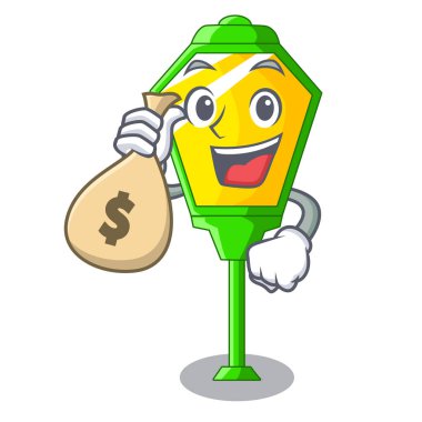 Para çantası lambalı bir karikatür vektör çizim nakletmek