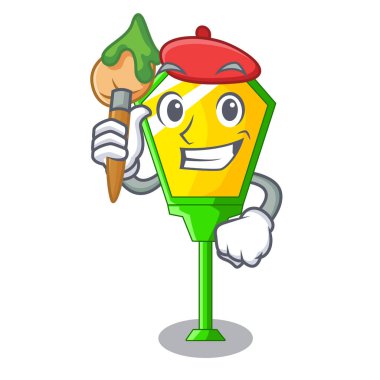 Sanatçı lambaları bir karikatür vektör çizim nakletmek