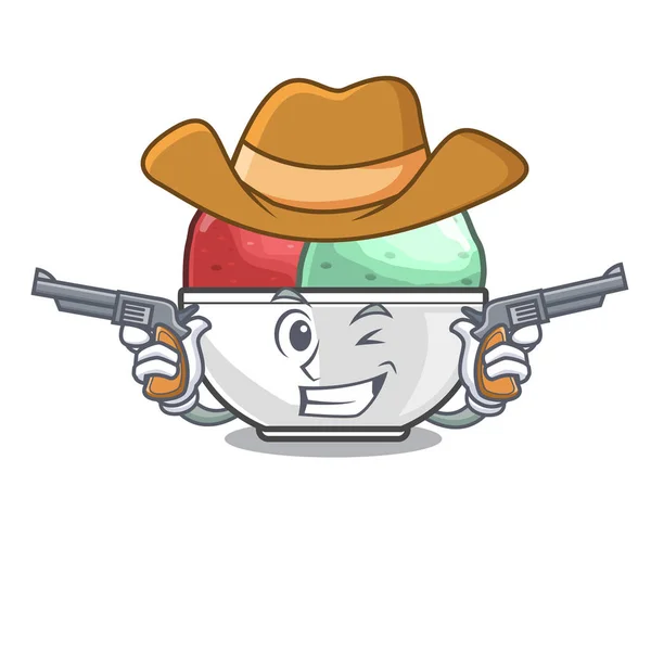 Cowboy Sorbet Eis Tasse Cartoon Vektor Illustration — Stockvektor