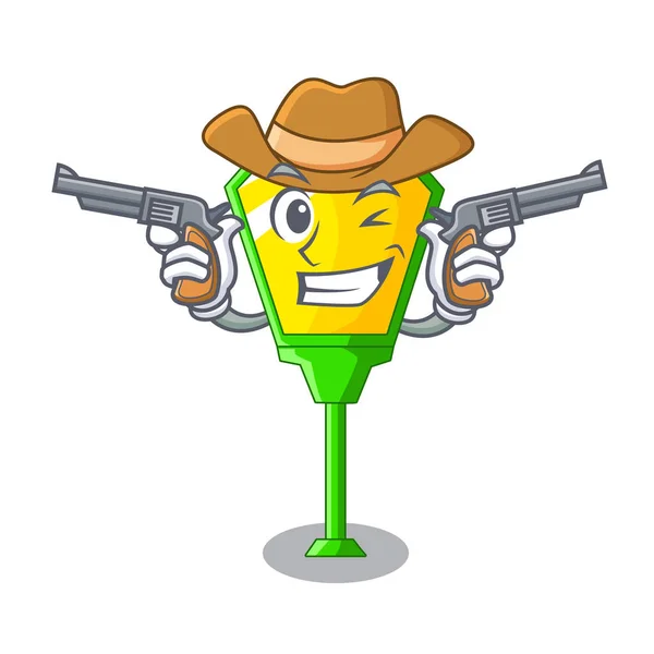 Cowboy Lampen Post Collectie Een Cartoon Vectorillustratie — Stockvector