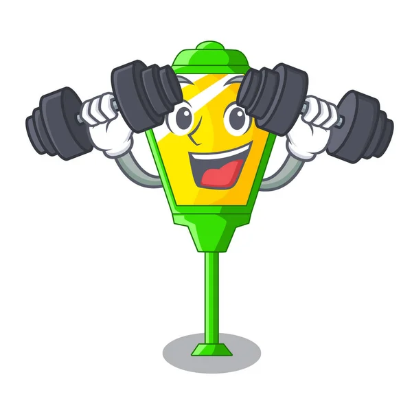 Fitness Lampen Post Collectie Een Cartoon Vectorillustratie — Stockvector