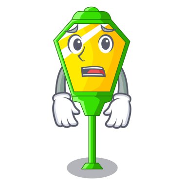 Korkarım sokak lamba sonrası şekil karikatür vektör çizim