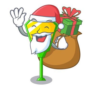 Noel hediye ile karakter yazı stil vektör çizim bir ampul