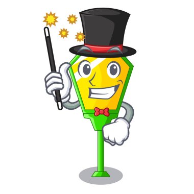 Büyücü karakter yazı stil vektör çizim bir ampul