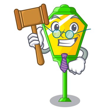 Yargıç karakter yazı stil vektör çizim bir ampul