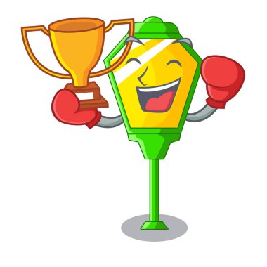 Boks şampiyonu karakter yazı stil vektör çizim bir ampul