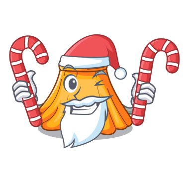 Santa ile şeker etek üzerinde karakter güzel illüstrasyon vektör