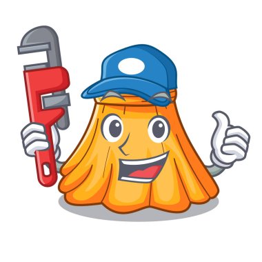 Tesisatçı etek üzerinde karakter güzel illüstrasyon vektör