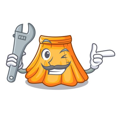 Mekanik etek üzerinde karakter güzel illüstrasyon vektör