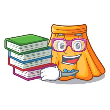 Öğrenci kitap etek üzerinde karakter güzel illüstrasyon vektör