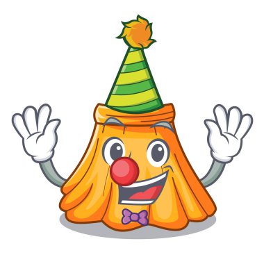 Palyaço etek üzerinde karakter güzel vektör çizim