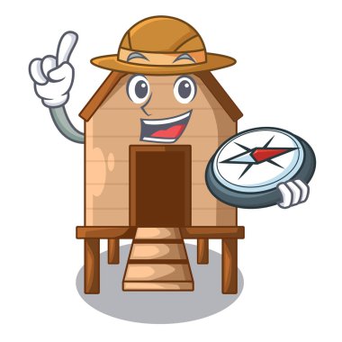 Üzerinde bir karakteridir coop vektör çizim Gezgini tavuk