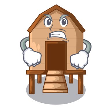 Üzerinde bir karakteridir coop vektör çizim öfkeli tavuk