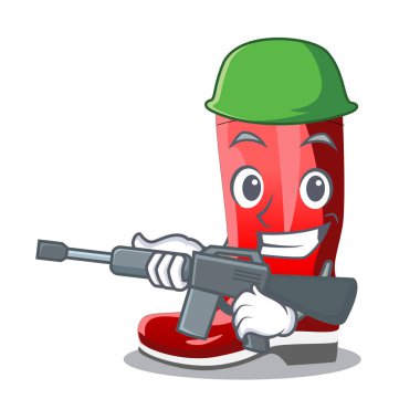 Ordu lastik botlarla tarım karikatür vektör çizim