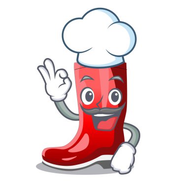 Şef tek maskot vektör illüstrasyon izole çizme