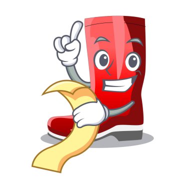 Menü nergis ile karakter vektör çizim Bahçe botlar ile