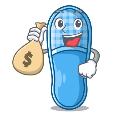 Tasarım karikatür para çanta çift ile ev terlik İllüstrasyonu vektör