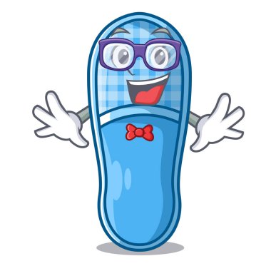 Geek terlik maskot vvector illüstrasyon izole uyku için