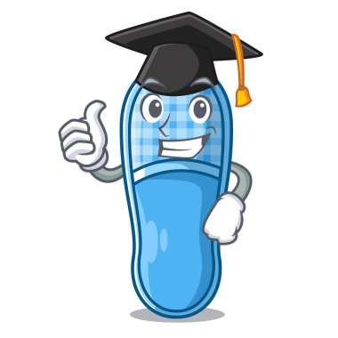 Mezuniyet terlik maskot vvector illüstrasyon izole uyku için