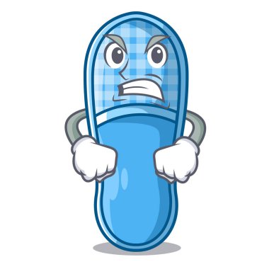 Ahşap zemin ev karakter vektör illuastration üzerinde kızgın terlik