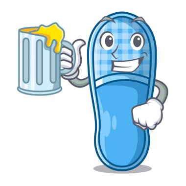 Suyu terlik ile ahşap zemin ev karakter vektör illuastration