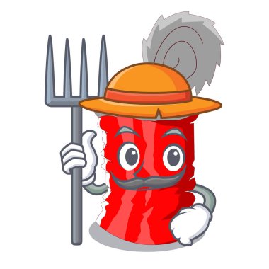 Çiftçi kalay karikatür vektör çizim üzerinde şekillendirebilir