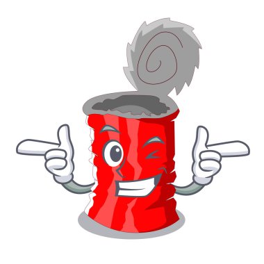 Wink teneke bir maskot vektör illüstrasyon izole