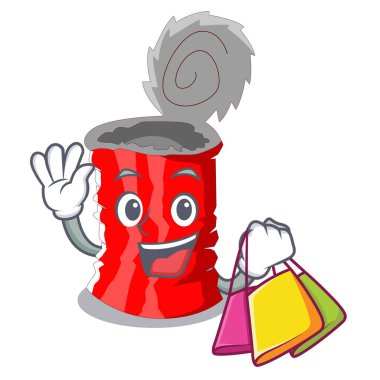 Teneke bir maskot vektör illüstrasyon izole alışveriş