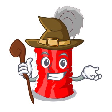 Metalik konserve çizgi film vektör çizim kümesi cadı