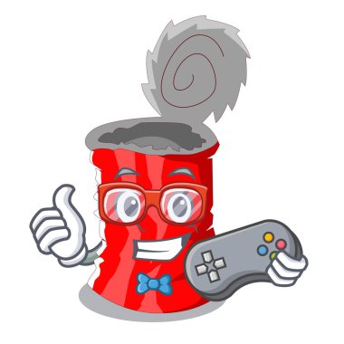 Metalik konserve çizgi film vektör çizim oyun seti