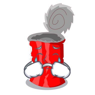 Hediye metalik konserve çizgi film vektör çizim ağlayan kümesi ile