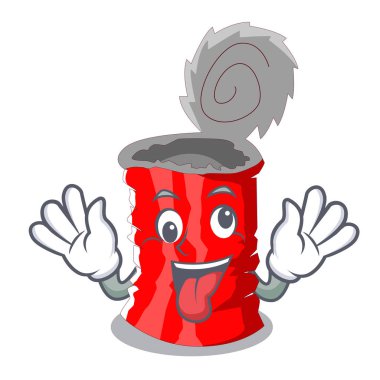 Deli tincan metal karakter bir konserve vektör çizim yivli.