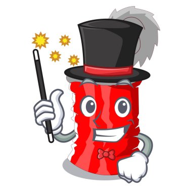 Sihirbaz tincan metal karakter bir konserve vektör çizim yivli.