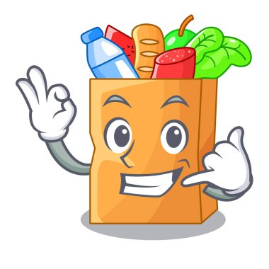 Bana yemek çanta folyo veya kağıt karikatür vektör çizim de