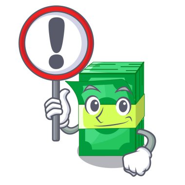 İşareti yığın para şekil karikatür ile tablo vektör çizim