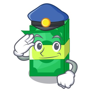 Stack polis para şekil karikatür tablo vektör çizim