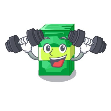 Fitness yığın para şekil karikatür tablo vektör çizim