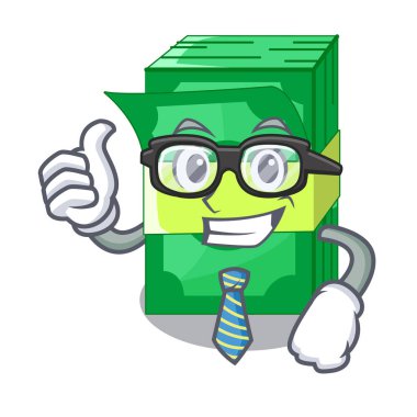 Dolar maskot vektör illüstrasyon izole iş adamı yığını