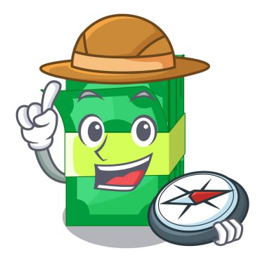 Explorer yığınları para dolar banka karakter vektör çizim