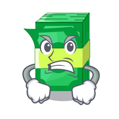 Kızgın yığınları para Doları banka karakter vektör çizim üzerinde