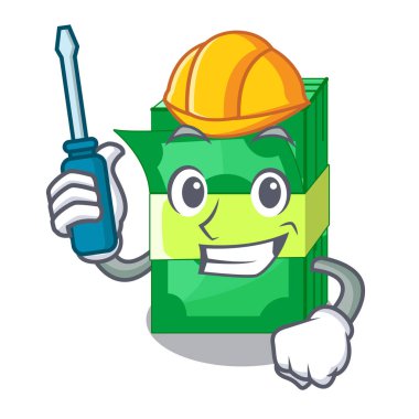 Otomotiv para paketleme demetleri karikatür vektör çizim ayarla