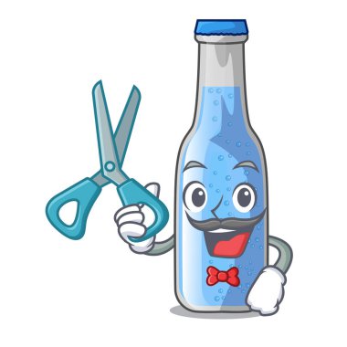 Kuaför soda su ve buz küpleri karikatür vektör çizim