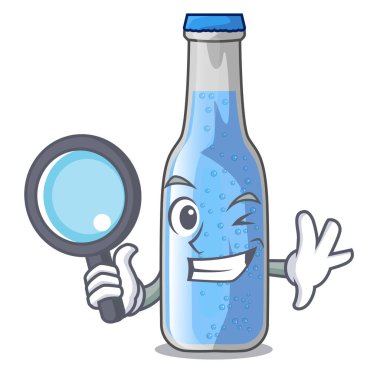 Dedektif soda su şişesi karikatür tablo vektör çizim yakınındaki