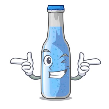 Wink soda su şişesi karikatür tablo vektör çizim yakınındaki
