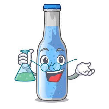 Profesör soda su şişesi karikatür tablo vektör çizim yakınındaki
